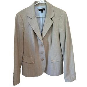 ATELIER Three Button Stylish Feminine Neutral
Color Blazer Jacket Women’s 12